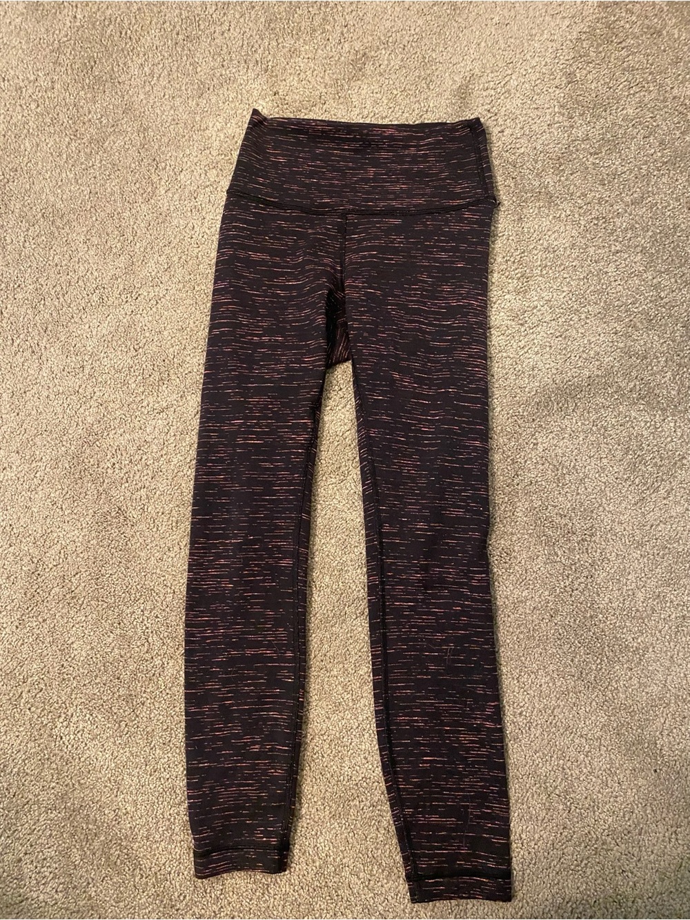 Lululemon Athletica Black Leggings with Pink Accents